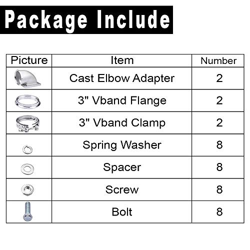 SPELAB 3.0\" V-Band Cast Turbo Elbow Downpipe Adapter 304 Stainless Steel for T3 T4 Flange Turbocharge (2) - Thumbnail 2