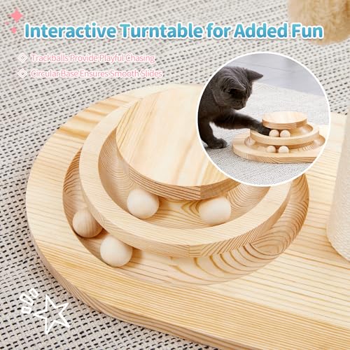 Rascador para gatos con diseño de hongo 20 pulgadas beige miniatura 4