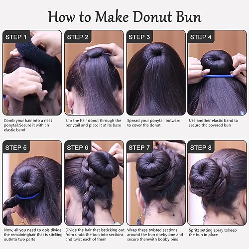 Hofason Hair Bun Maker Donut 12 Pcs, Medium Sock Bun Doughnuts For Ballet Style Buns, Long Hair Accessories Bulk Ring Shaper For Women And Girls thumb #6