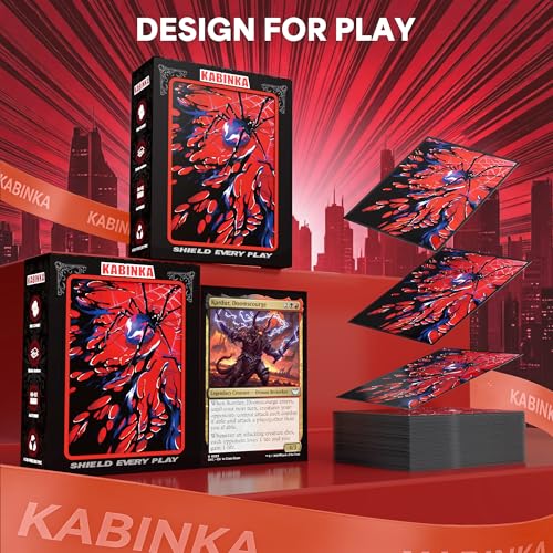 Image of Kabinka MTG Card Sleeves -Spider 100 Standard Size Pack Clear Front & Matte Finish Back MTG Sleeves for Magic The Gathering TCG