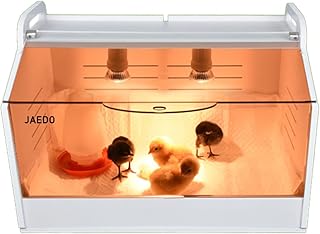 JAEDO Chick Brooder Box Comes,Chicken House cage Chicken coop brooder Heater Warms up to 25 Chicks with Bulb Set (20" x 16" x 16")