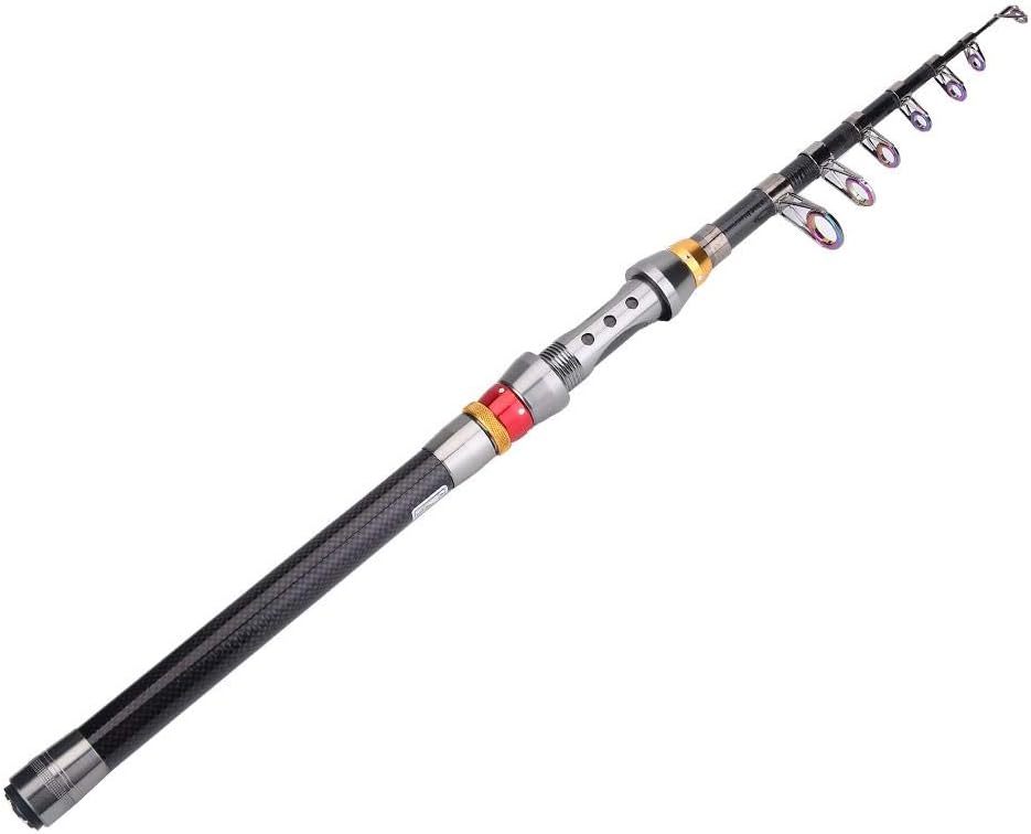 Alomejor Telescopic Fishing Rod,Portable Lightweight Compact,Carbon Fiber Rod for Travelers Campers Fishing Trips Camping Adventures