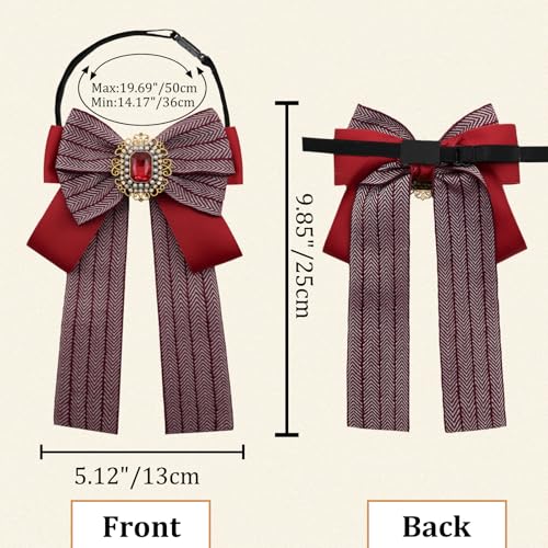 Image of Womens Bow Tie Adjustable Rhinestone Bowtie for Women Ladies Girls Pre-tied Womens Tie for Shirt Suit Uniform