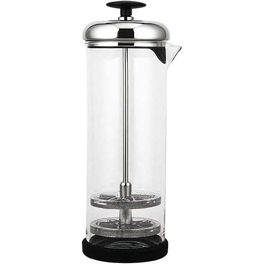 MERISHOPP 400ML Manual Milk Frother Double Mesh Coffee Cappu