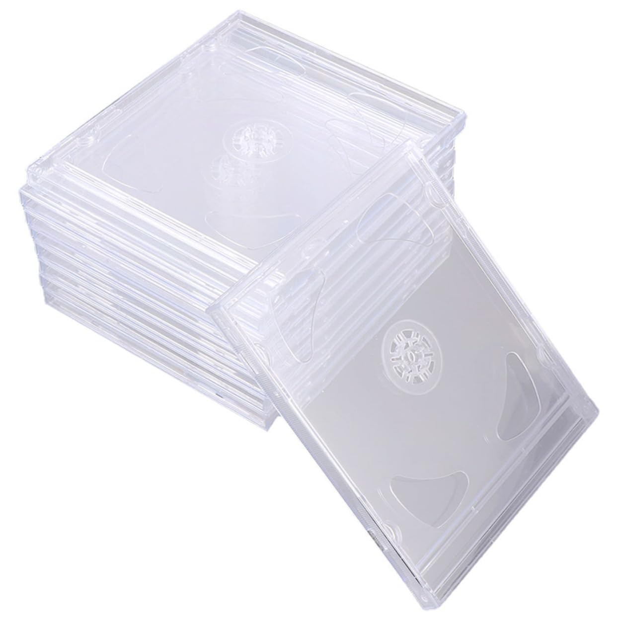 PRETYZOOM 9Pcs Double CD Storage Cases Transparent Acrylic Dvd Holders CD Jewel Cases for Convenient Organization and Protection of and Dvds