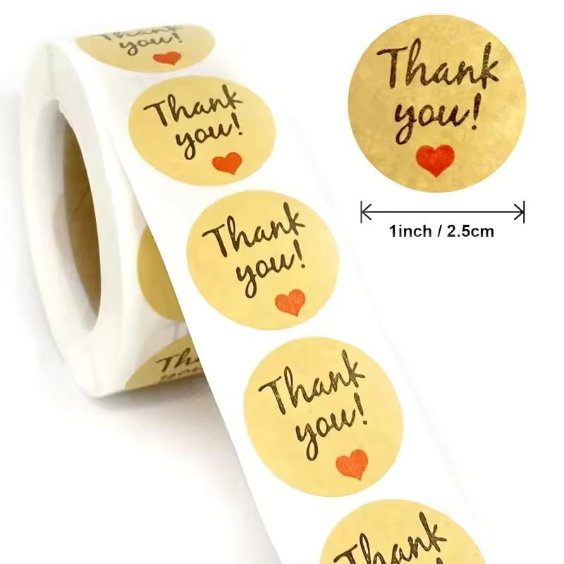 Image of 1000pcs Watercolor Thank You Stickers, Round Thank You Adhesive Sticker for Small Business Wedding Supplies Packing Stickers Gift Wrap (2, Thank You Stickers)
