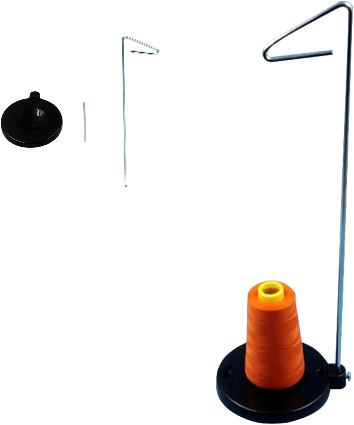 Spool Holder Thread Stand, Adjustable Single Thread Stand, Sewing Machine Threads Holder, Universal Cone and Spool Stand for Embroidery, Sewing and Quilting Threads (Color:Black)