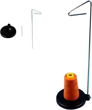 Spool Holder Thread Stand, Adjustable Single Thread Stand, Sewing Machine Threads Holder, Universal Cone and Spool Stand for Embroidery, Sewing and Quilting Threads ColorBlack