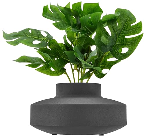 Amazon Brand - Solimo Flower Vase with Rust-Resistant Coating | Stylish and Easy-to-Clean Finish | Compact Design for Modern Décor | Round Vase - Textured Black (B0CZ9CK8CV) Amazon Price History, Amazon Price Tracker