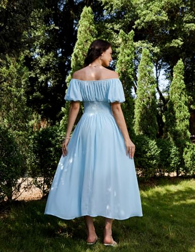 Scarlet Darkness Corset Dress for Women Puff Sleeve Off Shoulder Cottagecore Boho Renaissance Dress with Pockets3