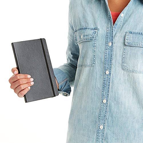 Image of AccuPrints A5 Hard Bound Diary 200 Pages |80 GSM| Notebook Diary with Elastic Lock PU Leather Ruled Sheets Good For Journaling, Offices (Black)