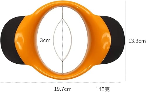 Miniatura 5 de Cortador de mango con cuchilla de acero inoxidable, divisor de frutas, mango ergonómico de agarre de goma, antideslizante, extra grande, divisor de