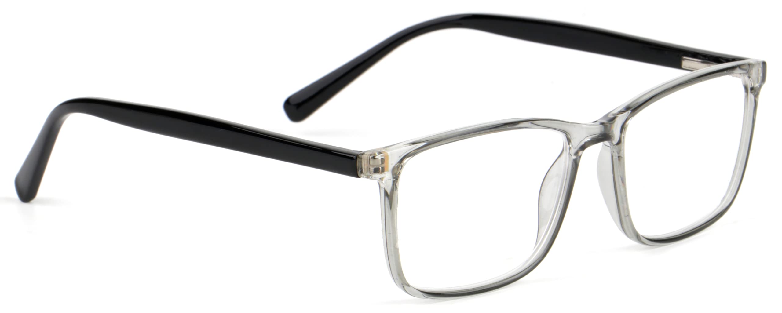 Fads & Fashions Unisex Grey & Black Slim Retro Mens Womens Acetate Reading Glasses Stainless Steel Hinges Extra Strengthening Stainless Rod Temples Dx85 (, 1.5, Multiplier_x)