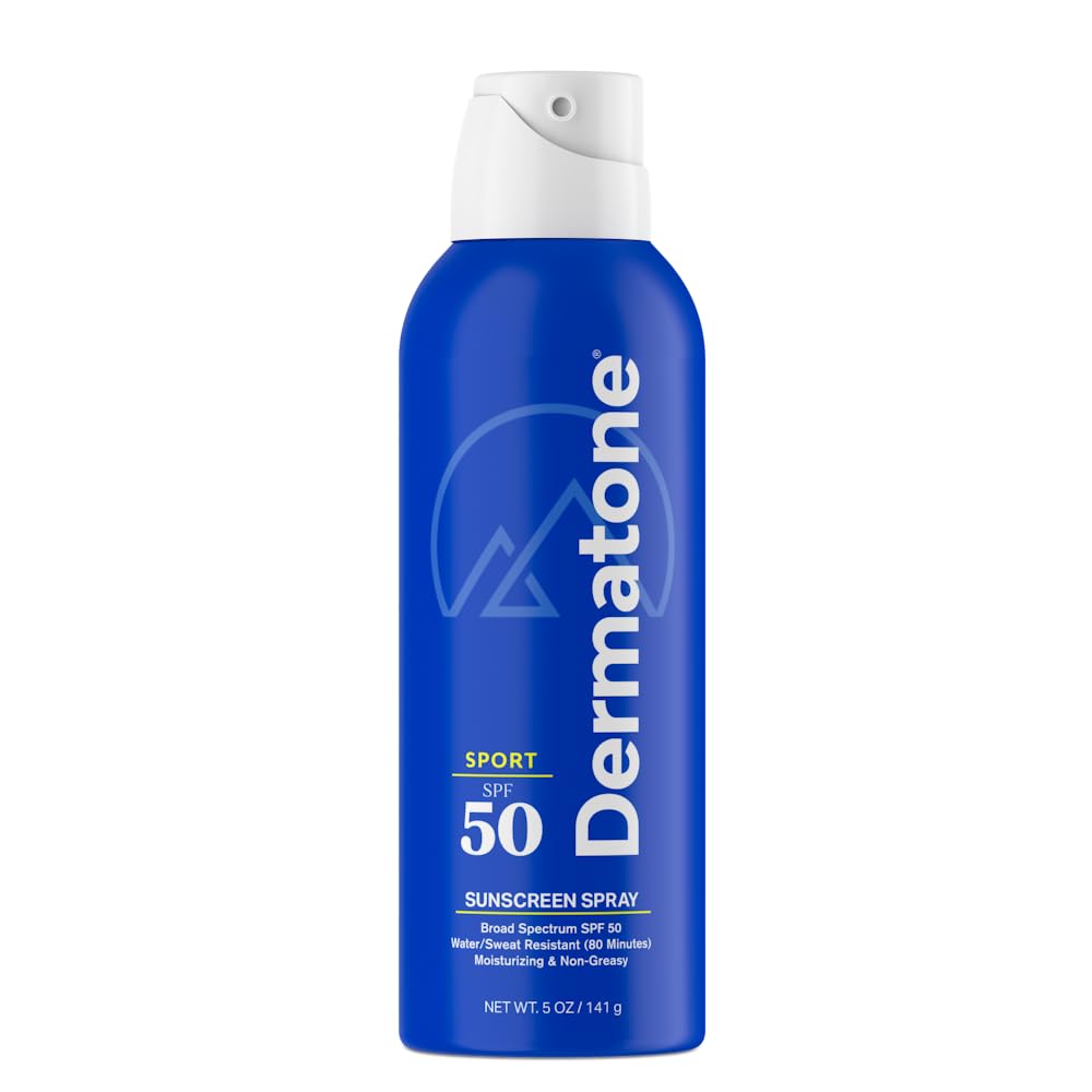 Dermatone Sport Sunscreen Spray SPF 50 Broad Spectrum Moisturizing Water-Resistant With Vitamin C Aloe Vitamin E Oxybenzone Octinoxate