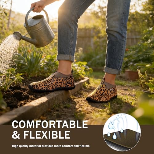 Image of Trudave Garden Shoes for Men & Women, Waterproof Rubber Shoes with 4.5mm Neoprene, Womens Rain Boots for Gardening,Size 6-13