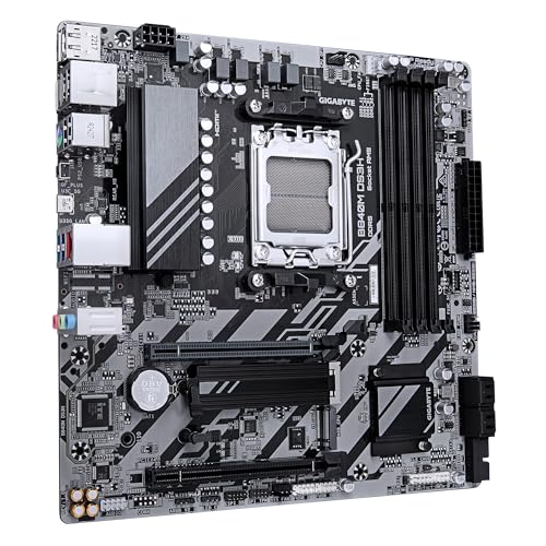 GIGABYTE B840M DS3H Scheda madre - CPU AMD Ryzen 9000, VRM a 8+2+2 fasi, fino a 8200 MHz DDR5, 2xPCIe 4.0 M.2, LAN 2.5GbE, USB 3.2 Gen 1 - Scheda madre - Immagine 2