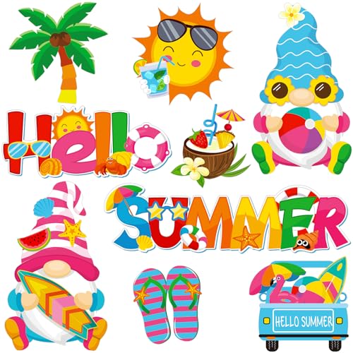 Set de 9 imanes decorativos de verano para refrigerador
