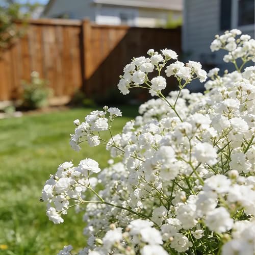 1000+ White Babys Breath Seeds for Planting - Gypsophila Elegans White Flower Seeds Non-GMO Heirloom Annual for Cutting Gardens DIY Wedding Bouquets and Indoor/Outdoor Home Decor