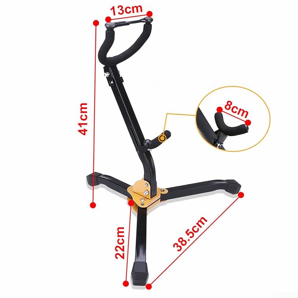 Support pour saxophone alto ténor pliable et réglable - Support portable avec base triangulaire (noir)