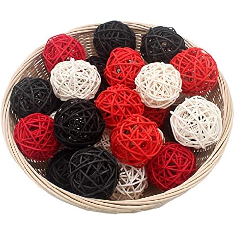 ALLHEARTDESIRES 15 PCS Decorative Wicker Balls Cover