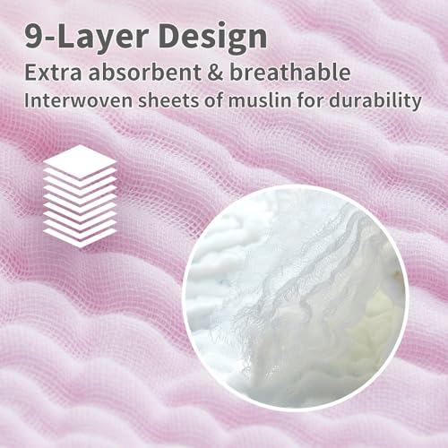 L'Ange Cotton Muslin 9-layer Bibs (2pk) (Gray)3