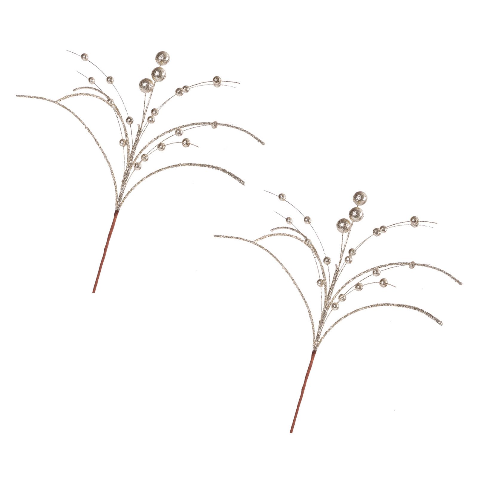 Hsioluted 2Pcs Artificial Holly Berries Artificial Flower Branch Plant Decoration for Christmas Thanksgiving Decoration Gold Berries