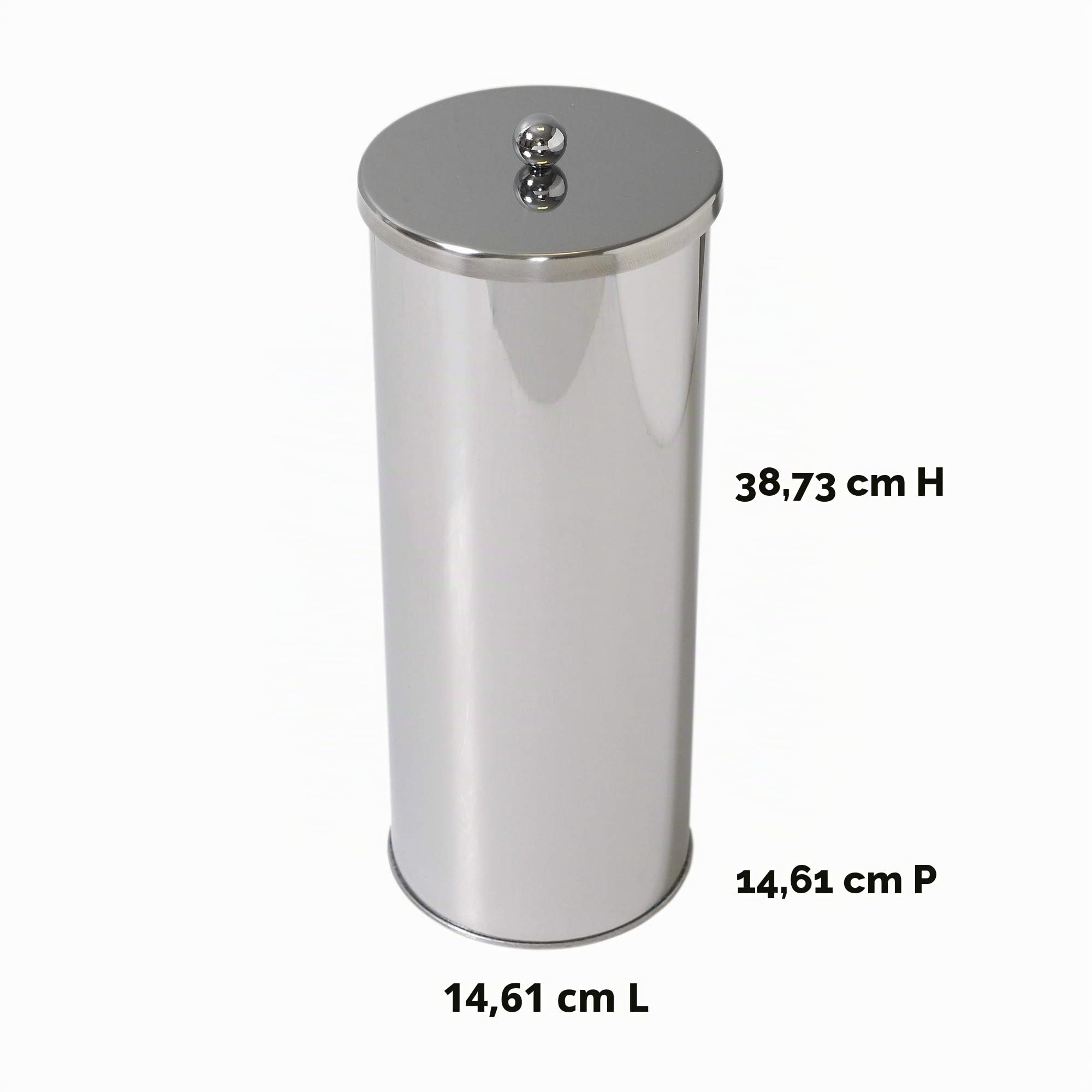Zenna Home Porte-Papier Toilette fermé avec Couvercle en Acier Inoxydable résistant à la Rouille Capacité de 3 Rouleaux