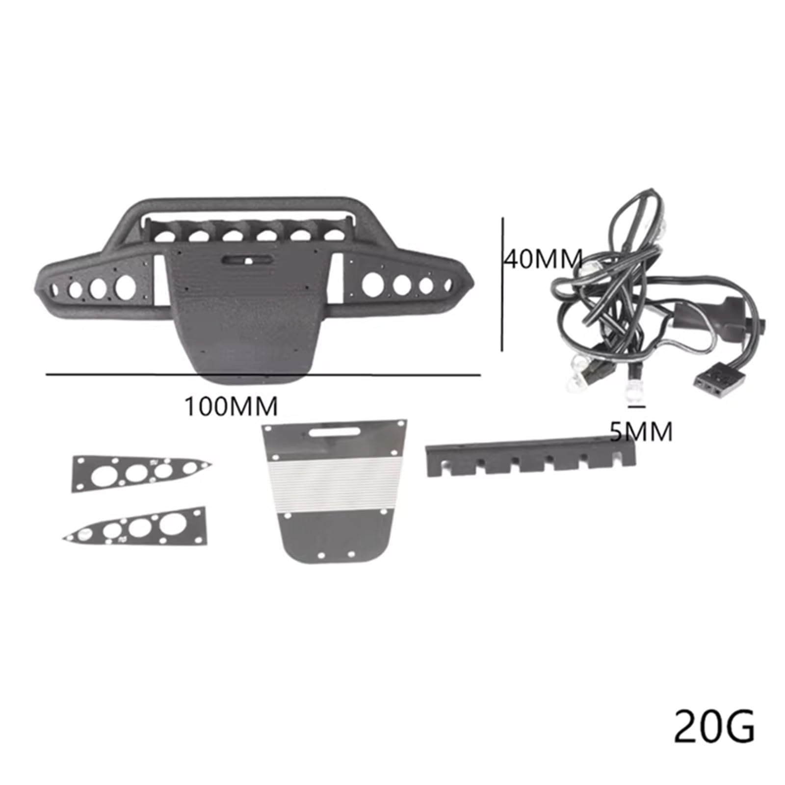 Juguetes Accesorios Compatible con TRAXXAS para TRX4M 1/18 Coche Trepador De Control Remoto Piezas Mejora Accesorios Repuesto Parachoques Delantero Kit Luz