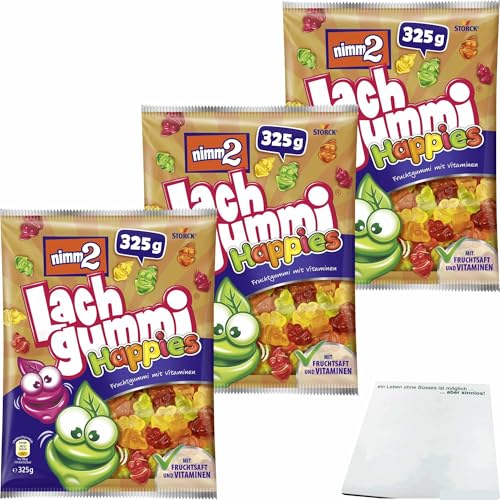 usy Bundle für nimm2 Lachgummi Happies 3er Pack (3x325g Packung) + usy Block
