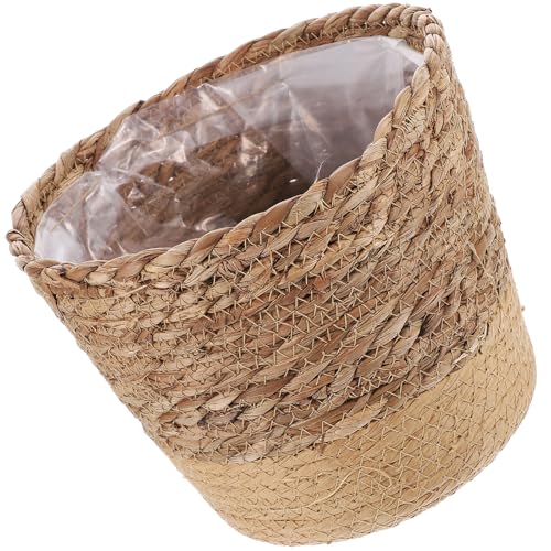 GATHINESS Seegras Pflanzkorb Mittel Handgewebter Blumenkorb mit...