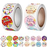 1000PCS Happy Birthday Stickers for Kids Classroom,1 Inch 16 Styles Cute Round Adhesive Watercolor Birthday Sealing Sticker Labels for Kids Party Classroom Decoration (Happy Birthday)