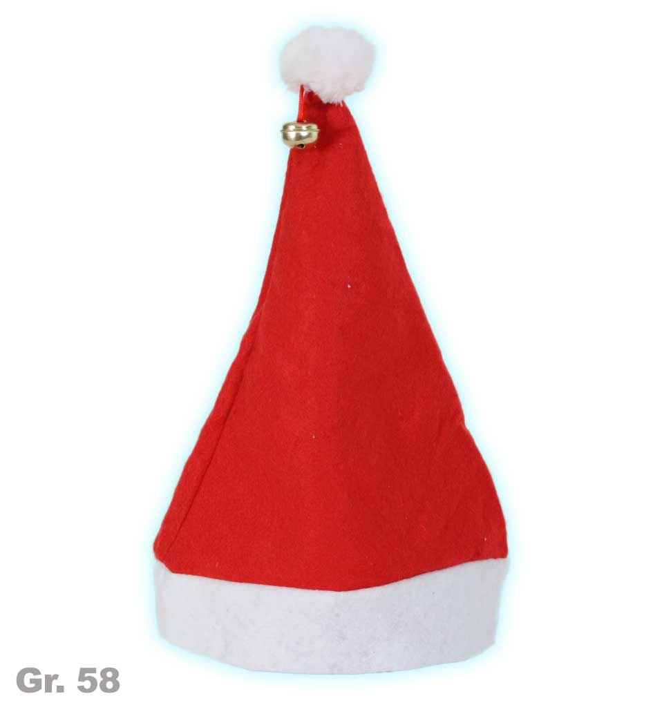 Paquete de ahorro: 10 gorros de Papá Noel con cascabeles, cada uno talla 58, para mercado de Navidad, stand de vino caliente, cantar Adviento, fiesta de Navidad