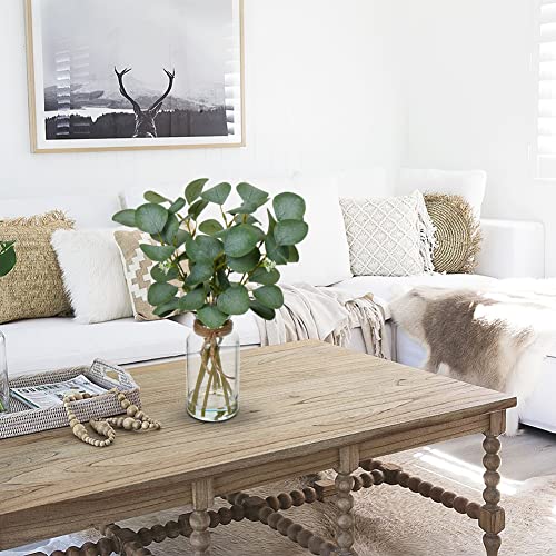 Briful Artificial Eucalyptus Stems in Glass Vase with Faux Water, 14" Fake Plant Eucalyptus Leaves for Home Bathroom Office Farmhouse Wedding Centerpiece Décor - Image 6