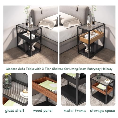 Mesita de noche para dormitorio y mueble de madera auxiliar en la entrada de casa 5