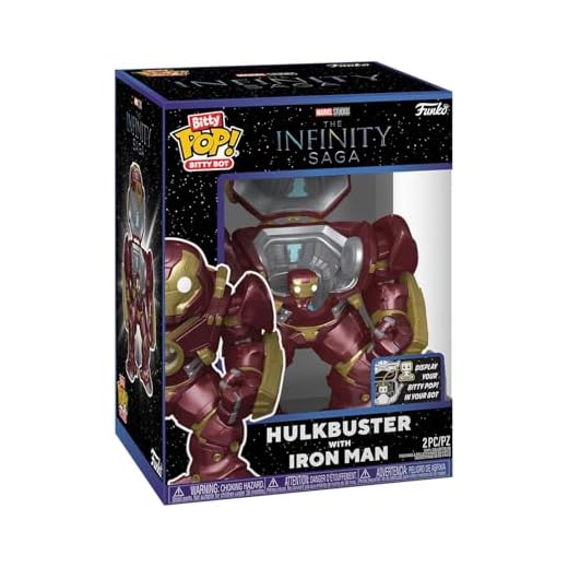 Funko Bitty Bots: Marvel - ¡Hulkbuster con Iron Man! ¡Bitty Pop! - 0.9 Inch (2.2 Cm) - Marvel'S Infinity Saga - 0.9 Inch & 4.85 Inch - Coleccionable - Idea para Regalo - Display