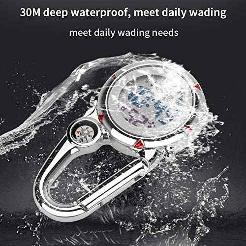 Aceshop Karabijnhaak Horloge Clip Op Karabijnhaak FOB Horloge Multifunctionele Clip Quartz Horloge Lichtgevend Gezicht… - Image 6