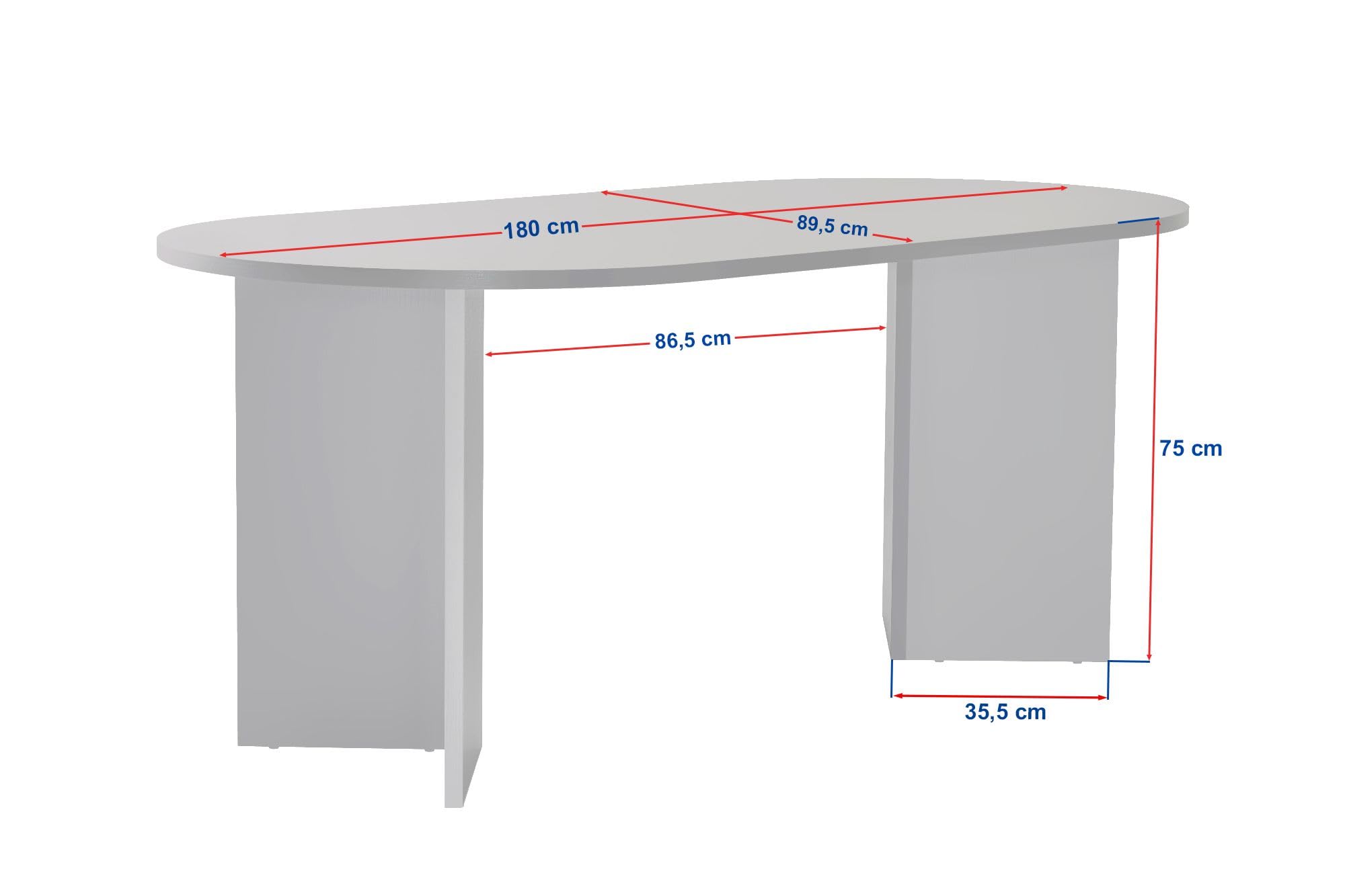 Eleganter Esstisch, Travertine-Farbe, 180 x 75 x 89,5 cm | 100% melaminbeschichtete Spanplatte, 25 mm Stärke | perfekt für Moderne Essbereiche