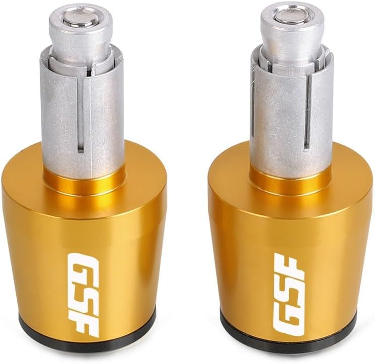 KSHSAA Grips for Suzuki GSF250 GSF600 GSF650 GSF1200 GSF1250 Bandit 7/8" 22MM Handle Bar Ends Motorcycle Handlebar Grips End Cap Anti Vibration(Color:Gold)