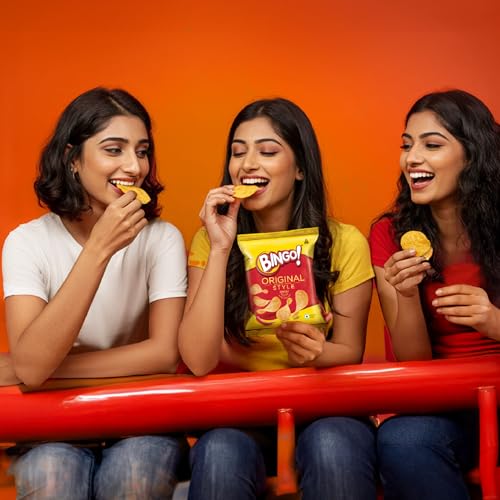 Image of Bingo ! Original Style Chilli Sprinkled - Flat Cut Spicy Potato Chips Pack For Snacks,45 Gram /43G(Weight May Vary) (Pack of 3)