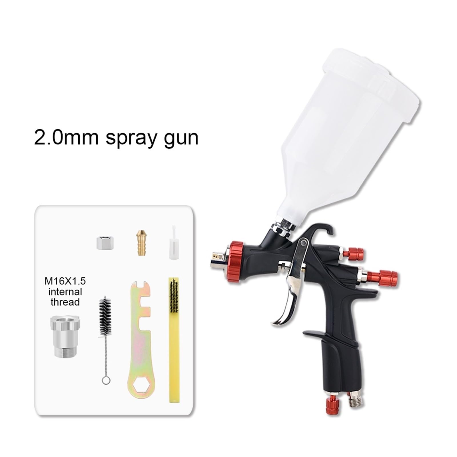 Pistola per verniciare, Pistola a spruzzo Pistola a spruzzo for Vernice Pistola for verniciatura Auto Aerografo a Base d'Acqua 1.3mm 1.4mm 1.5mm 1.7mm 2.0mm(2.0mm Gun Adapter)