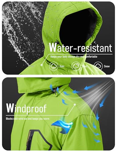 Image of MAGCOMSEN Men's Winter Coats Waterproof Ski Snow Jacket Warm Fleece Parka Raincoats With Multi-Pockets