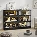 BONITURE Display Cabinet with Acrylic Glass Doors,3-Tiers Curio Cabinet with LED Lighting for Collectibles, Collectibles Toy Organizers Rack & Display Shelf Display Case Storage Cabinet, Black