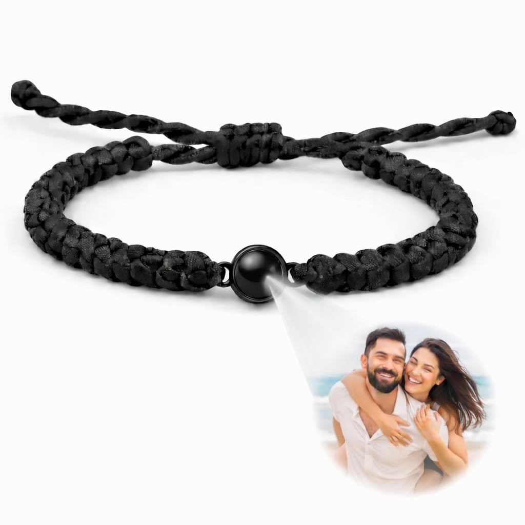 ZOCI VOCI Orbit - Photo Projection Bracelet for Couples – Hidden Picture Inside | Waterproof Stainless Steel Memory Gift | Gift for Husband, Wife & Anniversary (Bracelet)