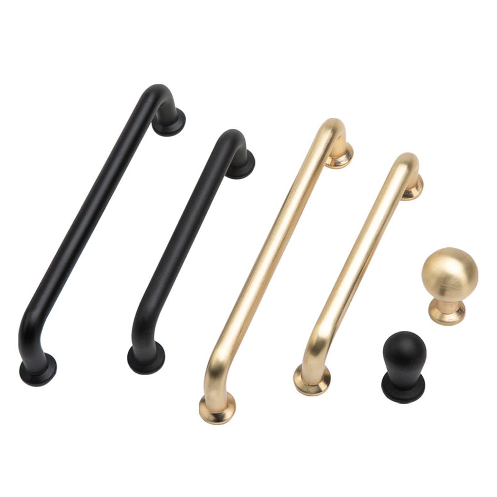 Poignée de tiroir de salle de bain noire et or petite taille ronde bouton de meuble en zinc