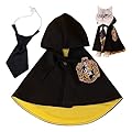 Halloween Dog Cat Costumes Cape with Tie, Pet Halloween Apparels Cosplay Costume Cloak Pet Shawl Supplies for Halloween & Christmas (L, Yellow)