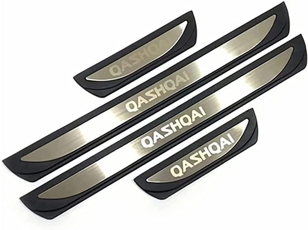 Enfily 4 stuks auto buitenste instaplijsten, drempelplaten beschermer, accessoires voor de Nissan Qashqai J10 / J11 2016-2020, drempel welkom pedaal, strip bedekking