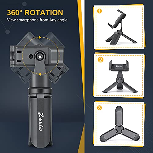 Image of Zeadio Mini Smartphone Tripod, Pocket Desktop Tabletop Stand Tripod for All Phones