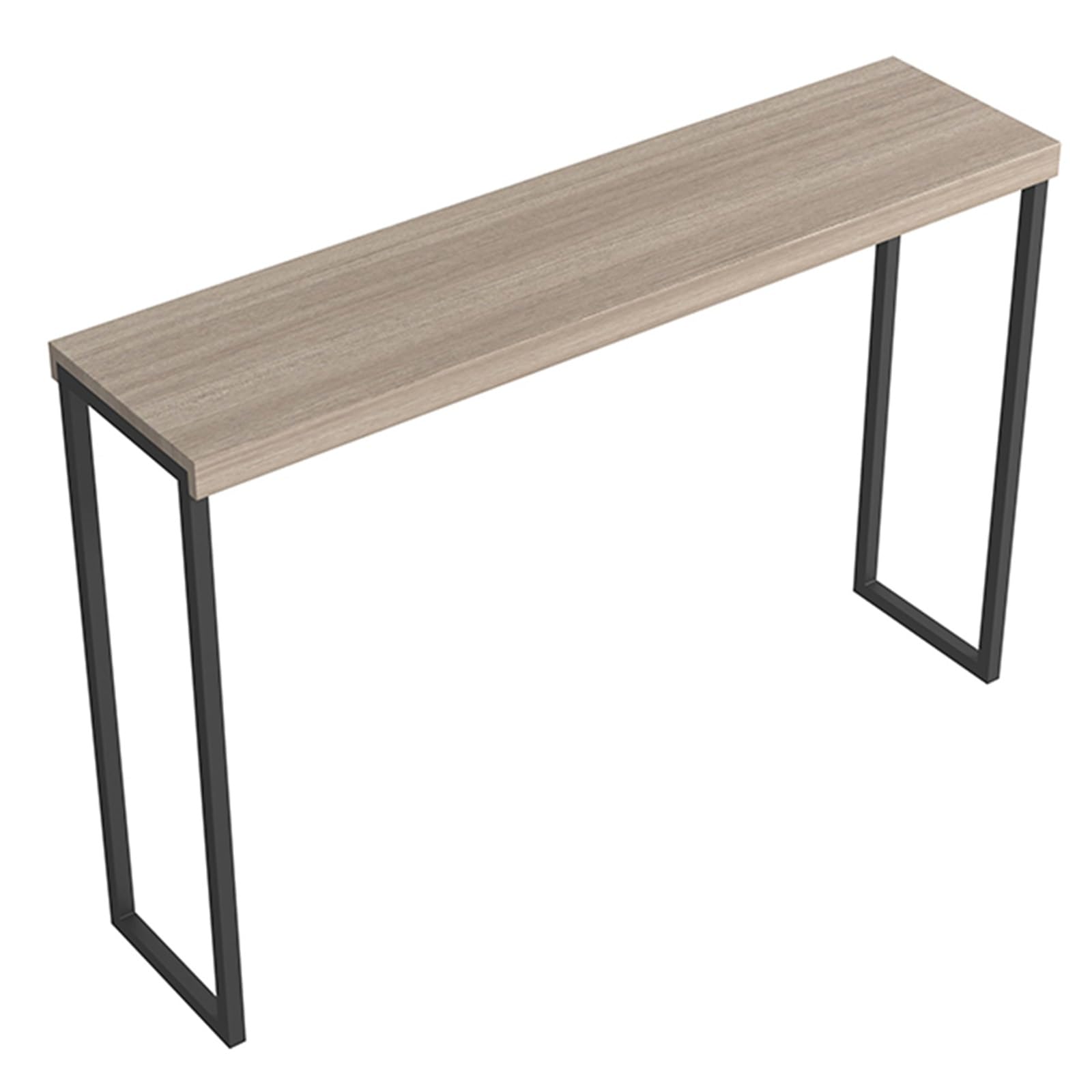 Mesa consola de madera maciza artesanal con robustas patas de forja de 100 cm