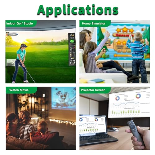 Image of Golf Simulator Impact Screen, Premium Triple Layer Launch Monitor Projector Screen with HD Visuals, Indoor Practice Screen for Enclosure and Net, Hitting Screen with Grommets & Bungee Cords