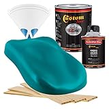 Custom Shop - Deep Aqua - Hot Rod Flatz Flat Matte Satin Urethane Auto Paint - Complete Quart Paint Kit - Professional Low Sheen Automotive, Car Truck Coating, 4:1 Mix Ratio